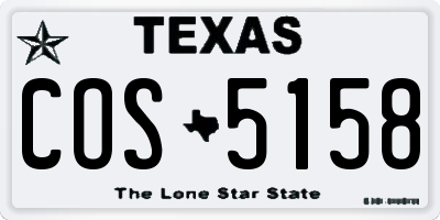TX license plate COS5158