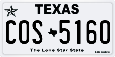 TX license plate COS5160