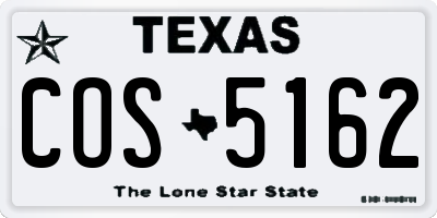 TX license plate COS5162