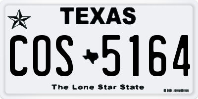 TX license plate COS5164