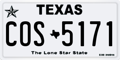TX license plate COS5171