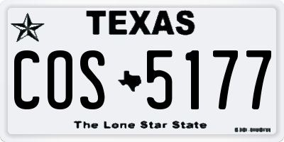 TX license plate COS5177