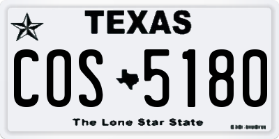 TX license plate COS5180