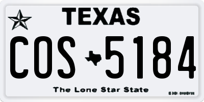TX license plate COS5184