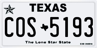 TX license plate COS5193