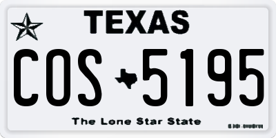 TX license plate COS5195