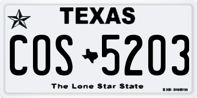 TX license plate COS5203