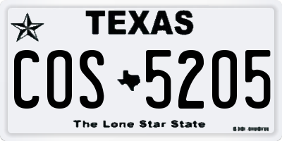 TX license plate COS5205