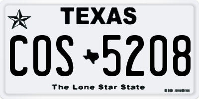 TX license plate COS5208