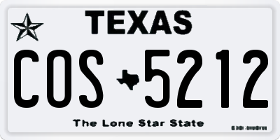 TX license plate COS5212
