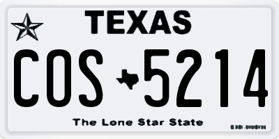 TX license plate COS5214