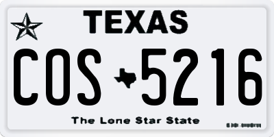 TX license plate COS5216