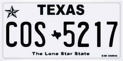 TX license plate COS5217