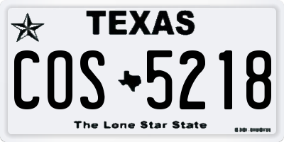 TX license plate COS5218