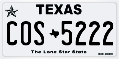 TX license plate COS5222