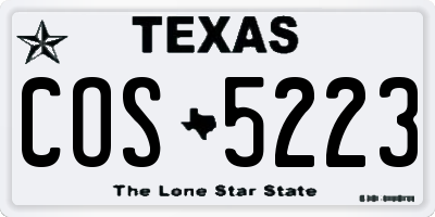 TX license plate COS5223
