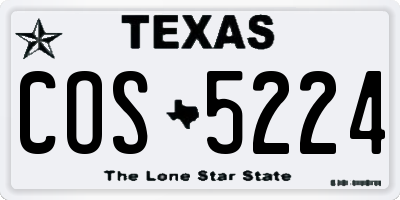 TX license plate COS5224