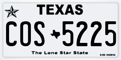 TX license plate COS5225