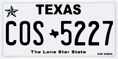 TX license plate COS5227