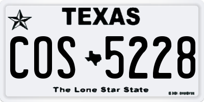 TX license plate COS5228