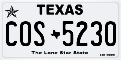 TX license plate COS5230