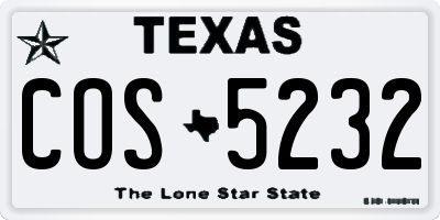 TX license plate COS5232