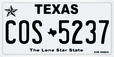 TX license plate COS5237