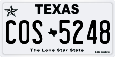 TX license plate COS5248