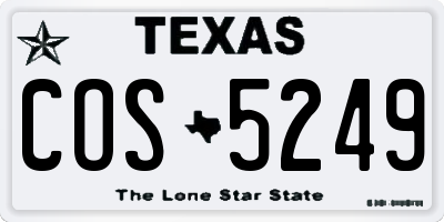 TX license plate COS5249