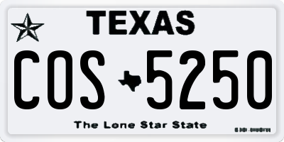 TX license plate COS5250