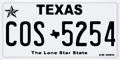 TX license plate COS5254