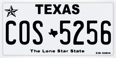 TX license plate COS5256