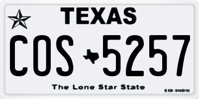 TX license plate COS5257