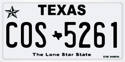 TX license plate COS5261