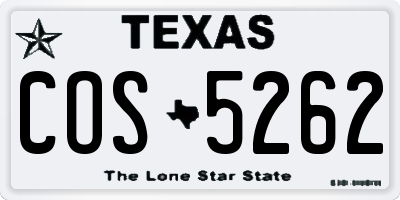 TX license plate COS5262