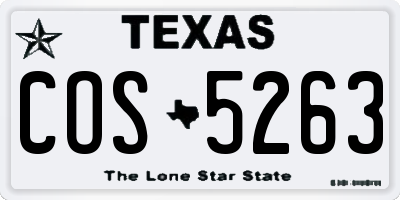 TX license plate COS5263