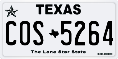 TX license plate COS5264