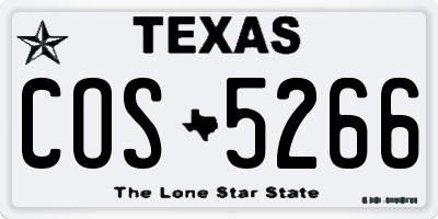 TX license plate COS5266
