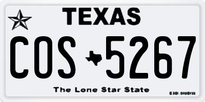 TX license plate COS5267