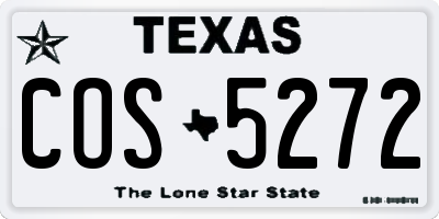 TX license plate COS5272