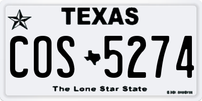 TX license plate COS5274