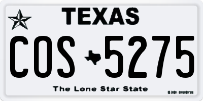 TX license plate COS5275