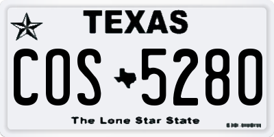 TX license plate COS5280