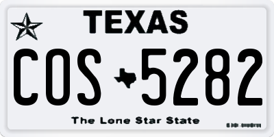 TX license plate COS5282
