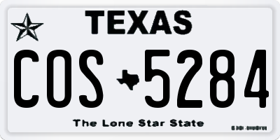 TX license plate COS5284