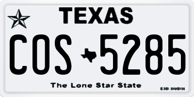 TX license plate COS5285