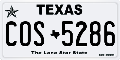 TX license plate COS5286