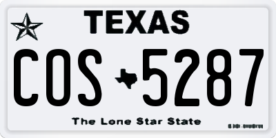 TX license plate COS5287