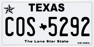 TX license plate COS5292