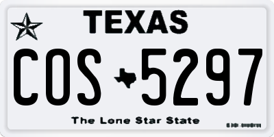 TX license plate COS5297